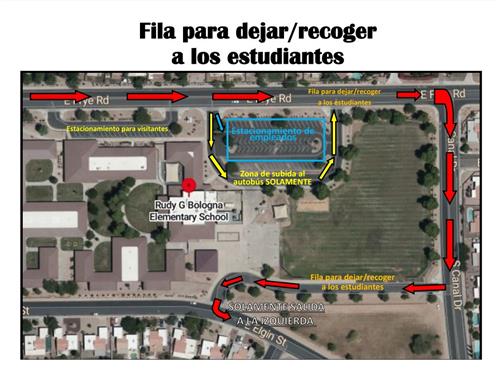 Parent Pick up map in Spanish 